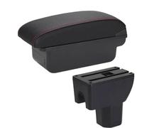 SPAMFAFGHQ Para Suzuki Para Splash Caja De Reposabrazos Caja De Almacenamiento Coche Accesorios Auto Detalles De Interior Piezas De Retrofit(C1 Negro rojo SIN USB)