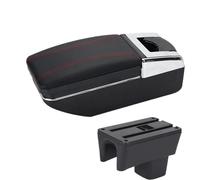 SPAMFAFGHQ Para Suzuki Para Swift Caja De Brazo Auto Caja De Almacenamiento 2005-2019 2020 2021 2022 2023 2024 Retrofit Interior Accesorio Coche(A1 Negro rojo SIN USB)