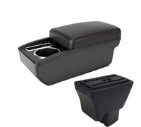 SPAMFAFGHQ Para Tata Para Tiago Reposabrazos Coche Con USB Caja Almacenamiento Consola Central Accesorios Decoración Auto(A1 Negro rojo SIN USB)