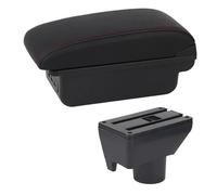 SPAMFAFGHQ Para Toyota Para Yaris Para Vitz Caja Reposabrazos Auto Caja Almacenamiento Consola Central(C1 Línea Roja)