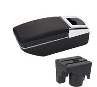 SPAMFAFGHQ Para VW Para Golf 6 Para S&CIROCCO Para Sagitar Para Golf 6 Golf 5 Mk6 MK5 Para Jetta 5 Reposabrazos Coche Caja De Almacenamiento(A1 Negro rojo SIN USB)