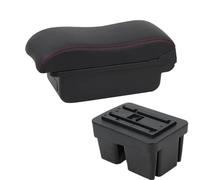 SPAMFAFGHQ Para VW Para Golf 7 Caja Reposabrazos Para Golf 7 Mk7 2014 2015 2016-2019 Caja Reposabrazos Auto Piezas Interior Caja De Almacenamiento Central(A1 Negro rojo SIN USB)