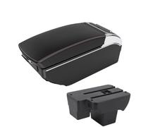 SPAMFAFGHQ Para VW Para Polo 2020 2021 2022 2023 2024 Caja Reposabrazos Auto Caja De Almacenamiento Retrofit Piezas Retrofit(A1 Negro rojo 7USB)