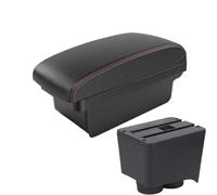 SPAMFAFGHQ Para VW Para Polo Caja De Reposabrazos Auto Para VW Para POLO Mk5 6R Para Vento 2002-2009 Caja De Almacenamiento Caja De Reposabrazos Central(A1 Negro rojo SIN USB)
