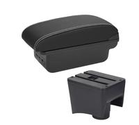 SPAMFAFGHQ Para VW Para POLO Mk5 6R Para Vento 2012 2013 2014 2015-2018 Caja De Reposabrazos Consola Central Caja De Reposabrazos(B3 Negro blanco 3USB)