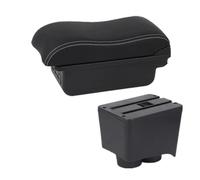 SPAMFAFGHQ Para VW Para Polo Reposabrazos Para VW Para Polo 9N 3 2002 2003 2004 2005 2006-2009 Reposabrazos De Coche Caja De Almacenamiento Central(B white line 3USB)