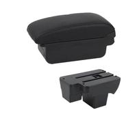 SPAMFAFGHQ Para VW Para Virtus Caja Reposabrazos Para VW Para Polo Reposabrazos Auto 2019-2024 Caja De Almacenamiento Central Con USB(A2 línea negra Sin USB)