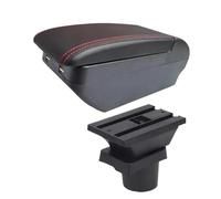SPAMFAFGHQ Para VW UP Caja De Reposabrazos Para S&koda Para Citigo Para VW UP Para Seat Mii Caja De Reposabrazos Auto Consola Caja De Almacenamiento(H línea roja 4USB)