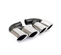 SPAMFAFGHQ Punta De Escape Cuádruple Para Cayenne 958 2011 2012 2013 2014 De Acero Inoxidable 304 Para Silenciador Boquilla Y Sistema De Escape(Silver B Short)