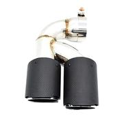 SPAMFAFGHQ Punta De Escape Doble Para F20 118i Serie 1 Silenciador De Tubo De Escape De Fibra De Carbono De Acero Inoxidable Accesorios Para Automóviles(Textura de fibra de carbono)