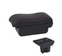 SPAMFAFGHQ Reposabrazos Auto Para Perodua Para Aruz Consola Central Interior Caja Almacenamiento Reposabrazos Accesorios Auto(B1 Negro rojo 3USB)