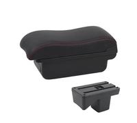 SPAMFAFGHQ Reposabrazos Auto Para Perodua Para Axia 2023 2024 2025 Caja De Reposabrazos Central Consola Interior Caja Almacenamiento(C1 Negro rojo SIN USB)