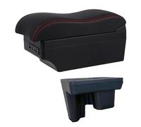 SPAMFAFGHQ Reposabrazos Auto Para Toyota Para Hilux Reposabrazos Consola Central Almacenamiento Interfaz USB(Línea Roja E2)
