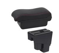 SPAMFAFGHQ Reposabrazos Coche Para Fit Para Jazz 2002 2003 2004 2005 2006 2007 Caja Almacenamiento Accesorio Auto(A1 Negro rojo SIN USB)