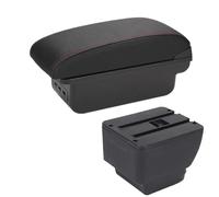 SPAMFAFGHQ Reposabrazos Para MAZDA 2 Demio Caja De Almacenamiento Con Piezas De Repuesto Accesorios Y Detalles Del Interior(B1 Negro rojo 3USB)