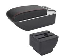 SPAMFAFGHQ Reposabrazos Para Mazda 2 Para Mazda 2 Para Demio Caja De Reposabrazos Caja De Almacenamiento Accesorios Para Coche(A1 Negro rojo 7USB)
