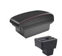 SPAMFAFGHQ Reposabrazos Para Mazda CX-3 Versión Skyactiv Para Mazda 2 2018 2019 2020 Caja De Almacenamiento Con Carga USB(B1 línea roja 3USB)