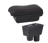 SPAMFAFGHQ Reposabrazos Para N&issan Para Almera Caja De Reposabrazos De Coche Caja De Almacenamiento Interior Retrofit(B1 Negro rojo 3USB)