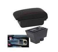 SPAMFAFGHQ Reposabrazos Para S&koda Para Fabia 2 2008-2014 Caja De Reposabrazos Para Coche Caja De Almacenamiento Con Piezas De Repuesto(B1 Negro rojo 3USB)