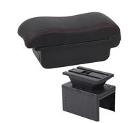 SPAMFAFGHQ Reposabrazos Universal Para Coche Caja De Almacenamiento Para Accesorios De Coche Piezas De Repuesto(A1 línea roja Sin USB)