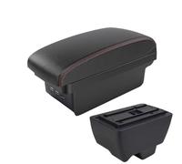 SPAMFAFGHQ Reposabrazos Universal Para Mahindra Para Bolero Caja De Almacenamiento Central Portavasos Y Accesorios De Modificación(B1 Negro rojo 3USB)