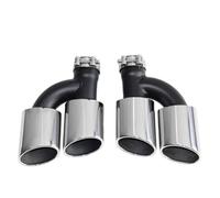 SPAMFAFGHQ Silenciador Doble Para A4 A5 A6 A7 S4 S5 S6 S7 Tubo De Escape De Acero Inoxidable Boquilla De Escape Accesorios Para Coche(Plata)