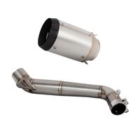 SPAMFAFGHQ Silenciador Escape Sport Racing Slip-on Line Para Motocicleta Adaptador Enlace Central Para CBR1000RR CBR1000 RR 2008-2015 2016(Acero inoxidable C)