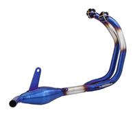 SPAMFAFGHQ Sistema Completo De Escape De Motocicleta Deslizante Para Y&amaha YZF R3 R25 MT03 2015 2016-2023 Tubo De Enlace Central Delantero(Azul)