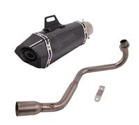 SPAMFAFGHQ Sistema De Escape Completo De Carbono Para Motocicleta Para GROM MSX125 MSX 125 2013 2014 2015 2016 2017 2018 2019 2020 2021(Style E)