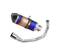 SPAMFAFGHQ Sistema De Escape Completo Motocicleta Para Y&amaha Para Zuma 200CC 150CC GY6 100CC Scooter Silenciador Delantero Central Modificado(Style D)