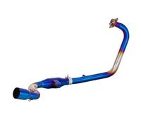 SPAMFAFGHQ Sistema De Escape De Motocicleta De 51 Mm Conexión De Enlace Delantero Para SUZUKI Para GIXXER155 GSX150F SF155(Medio azul)