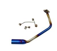 SPAMFAFGHQ Sistema De Escape Para Motocicleta Para PCX 125 PCX 150 PCX125 2018-2019 Conexión Frontal Modificada Tubo De Enlace Intermedio De 51 Mm(Azul)