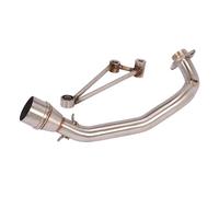 SPAMFAFGHQ Tubo De Conexión De Escape Delantero Motocicleta Para Y&amaha Para Cygnus 125 Tubo De Acero Inoxidable Puntas De Silenciador Deslizantes(Plata)
