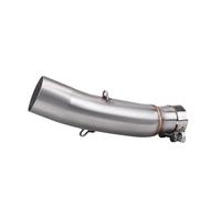 SPAMFAFGHQ Tubo De Escape Central De Motocicleta Con Interfaz Deslizante De 51 Mm Tubo De Escape De Acero Inoxidable Para CB300R 2018-2024(Plata)