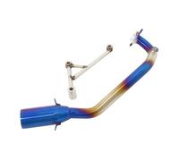 SPAMFAFGHQ Tubo De Escape Delantero Central Para Motocicleta Para SYM DRG BT DRG158 DRG 158 Sistema Completo Modificado GP Moto Escape Acero Inoxidable(Azul)