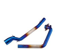 SPAMFAFGHQ Tubo De Escape Deslizante Modificado Para Suzuki GSXS150 GSXS125 GSXR150 GSXR125 2017-2021 Interfaz De 51 Mm Tubo De Enlace Delantero(Azul)
