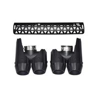 SPAMFAFGHQ Tubo De Escape Mejorado Aleación Aluminio Silenciador Redondo Negro Con Boquilla Punta Cuadrada Para Land Rover Para Defender 90 110 130 2020-2025(Round hole+mesh 3.0B)