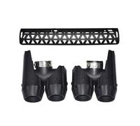 SPAMFAFGHQ Tubo De Escape Mejorado Aleación Aluminio Silenciador Redondo Negro Con Boquilla Punta Cuadrada Para Land Rover Para Defender 90 110 130 2020-2025(Round hole+mesh 2.0 A)