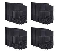 Spamietz 200 paneles acústicos de espuma insonorizada que absorben el sonido, paneles de aislamiento acústico, cuña, 1 x 12 x 12 pulgadas