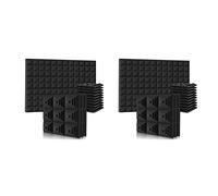 Spamietz 24 paneles de espuma acústica, panel de espuma de aislamiento acústico, alfombrilla de reducción de ruido, para estudio de música, dormitorio, hogar, etc., 5 x 30 x 30 cm