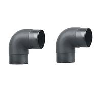Spamietz 2piezas 60mm Tubo de Conducción de Calentador de Aire de Automóvil Conector de Escape de Tubo de Curva de Codo En Forma de L de Salida de Ventilación de Aire