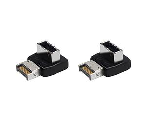 Spamietz 2X placa base del ordenador tipo E interfaz USB 3.1 tipo E codo de dirección un 90 grados adaptador frontal tipo C instalado (PH74B)