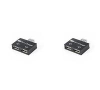Spamietz 2X USB 2.0 Macho Una Doble Hembra Cargador Dual 2 Puertos USB CC 5V Carga Divisor Concentrador Adaptador Convertidor Conector