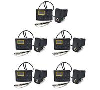 Spamietz Ecualizador de ecualizador de 5 bandas de 4 bandas -3 para guitarra acústica y bajo, preamplificador con sintonizador digital para guitarra