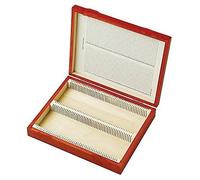 Spancare - Caja de diapositivas con soporte para índice preparado para microscopio, caja lateral de plástico