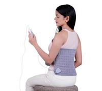 SPANCARE PHARMACEUTICALS Cinturón de calefacción eléctrico con 3 niveles de control de temperatura, alivio del dolor abdominal, estómago, lumbar, músculo, rodilla, hombro, cuello y calambres, gris