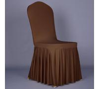 Spandex Oxford falda silla cubierta para la decoración del acontecimiento, conveniente para varias alturas de silla (color café)