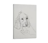 Spaniel Cocker Spaniel - Lienzo decorativo para pared, diseño de línea minimalista para sala de estar, dormitorio, baño, oficina, decoración del hogar, 40 x 60 cm