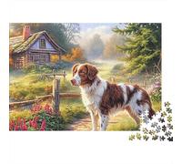 Spaniel Springer 1000 Piezas Rompecabezas Divertidos DecoracióN Familiar Español Pastoral Meadow Jigsaw Juegos Educativos para Familiares Y Amigos 38x26cm/1000pcs