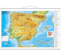 Spanien und Portugal physisch. Wandkarte
